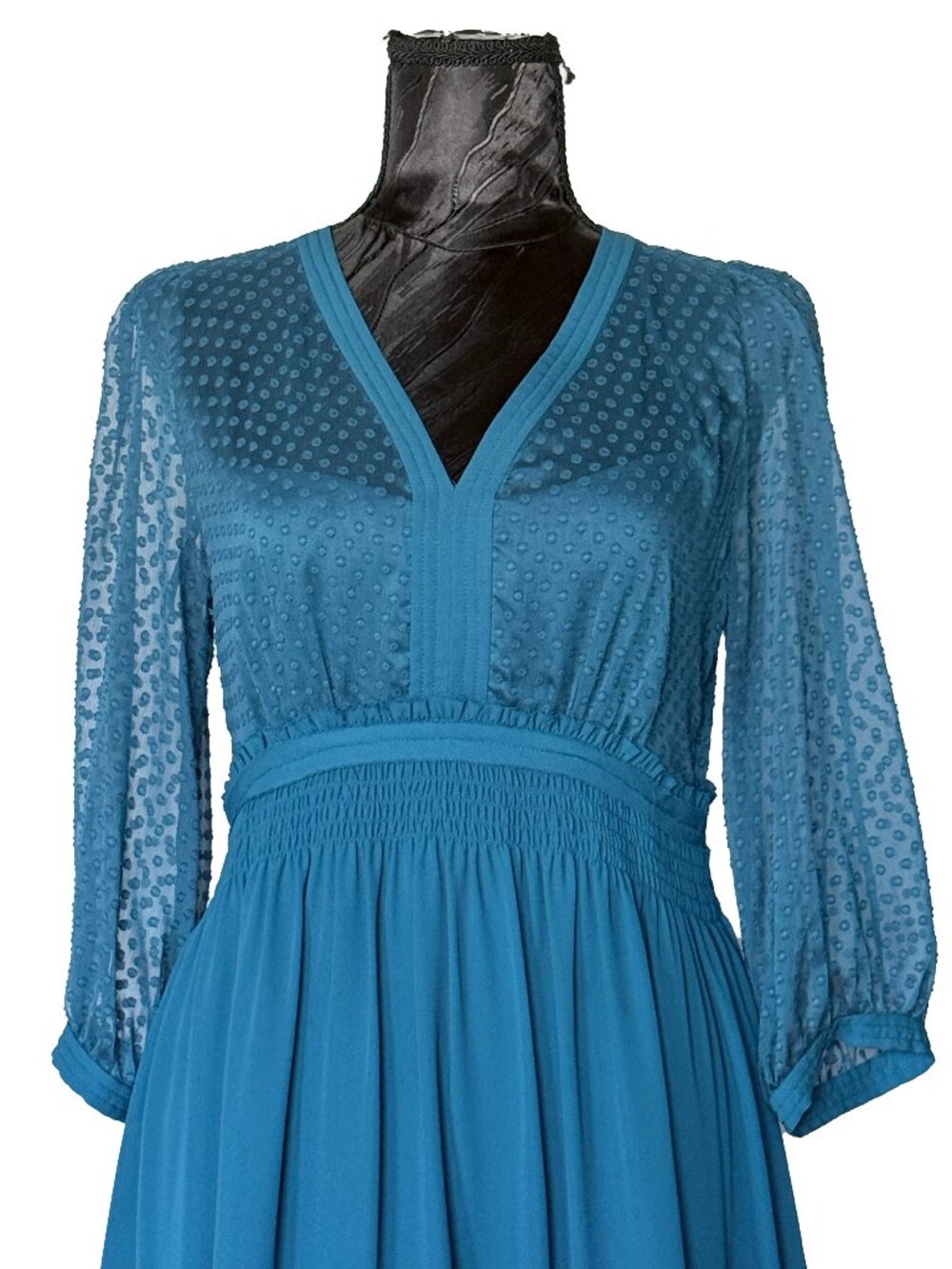 Anthropologie HD in Paris Blue Clip Dot Dress Sz 6